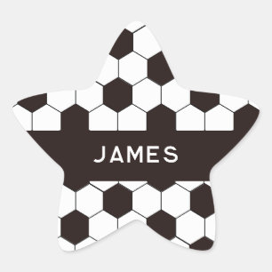 Football Kids Soccer pattern Footballer birthday Star Sticker
