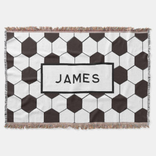 Football Kids Soccer pattern Footballer birthday Throw Blanket