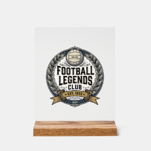Football Legends Club Vintage Soccer Shirt Design_ Acrylic Sign