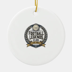 Football Legends Club Vintage Soccer Shirt Design_ Ceramic Tree Decoration