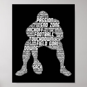 Football Lineman American Football Men Kids Boys 1 Poster