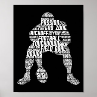 Football Lineman American Football Men Kids Boys 1 Poster