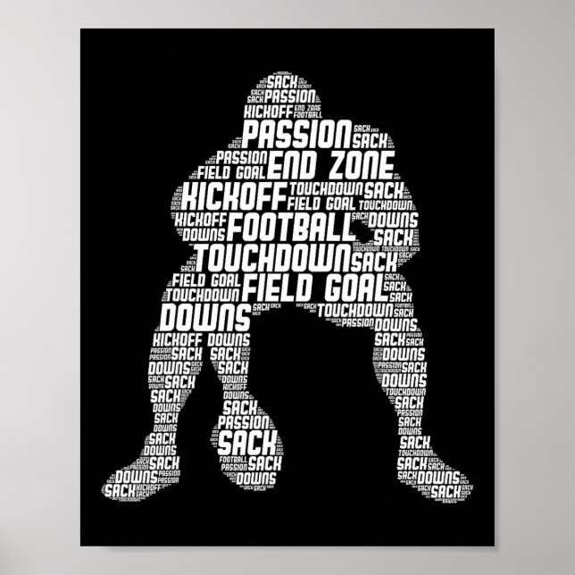 Football Lineman American Football Men Kids Boys 1 Poster (Front)