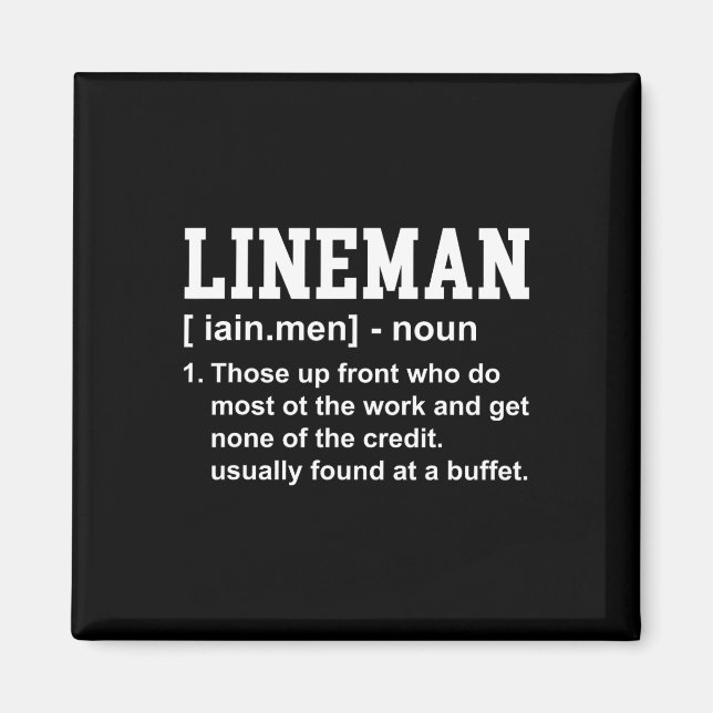 Football Lineman Definition Funny Offensive Linema Magnet (Front)