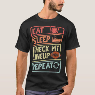 Football Lineman Eat Sleep Check My Line Up T-Shirt