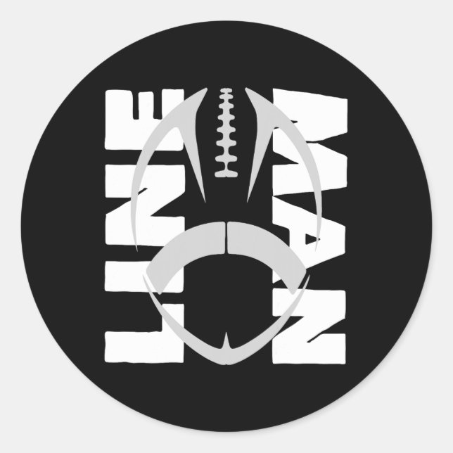 Football Lineman - Offensive Defensive Line  Classic Round Sticker (Front)