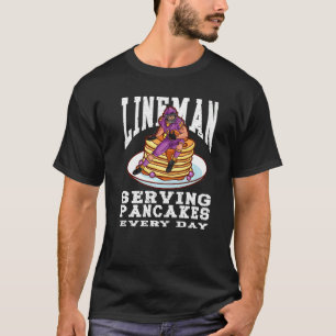 Football Lineman Pancakes Served Every Day Offensi T-Shirt