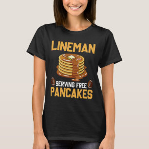 Football Lineman Serving Pancakes Daily Offensive T-Shirt