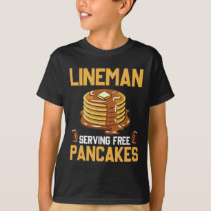 Football Lineman Serving Pancakes Daily Offensive T-Shirt
