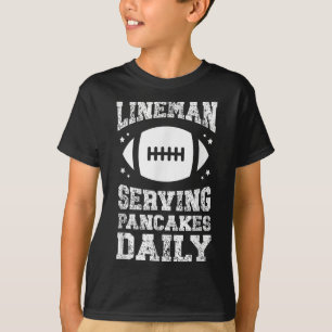 Football Lineman Serving Pancakes Offensive Linema T-Shirt