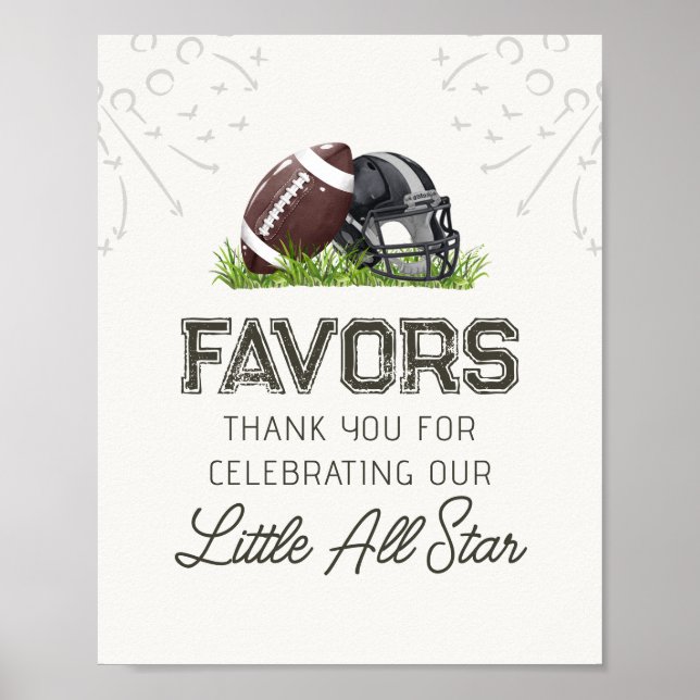Football Little All Star Favours Birthday Sign (Front)