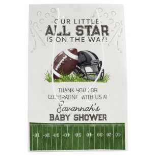 Football Little AllStar Touchdow Baby Shower Favou Medium Gift Bag