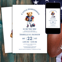Football Little Quarterback Teddy Baby Shower
