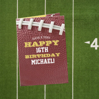 Football Look Add Your Name and Year Birthday Card