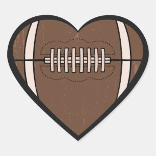 Football Love Heart Sticker