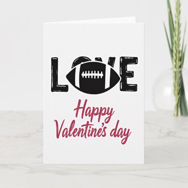 Football Love Valentine Card (Front)