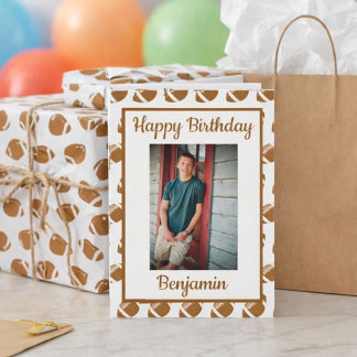 Football Lover Birthday Greeting Photo Card