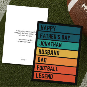 Football Lover Personalised Retro Father's Day Holiday Card
