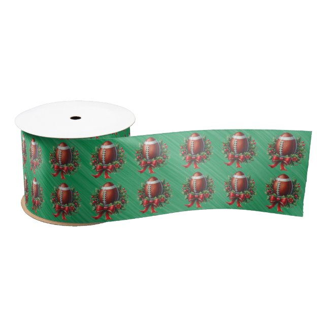 Football Lovers Christmas Ribbon Satin Ribbon (Spool)