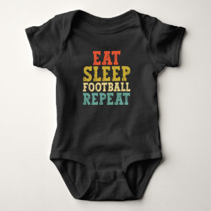 Football Lovers Eat Sleep Football Repeat Baby Bodysuit