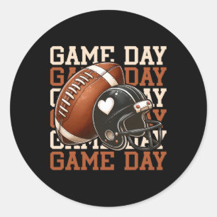 Football Lovers Game Day Season Football Fan Men W Classic Round Sticker