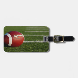 Football Luggage Tag w/ leather strap