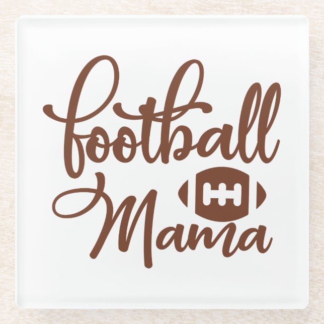 Football Mama Glass Coaster (Front)