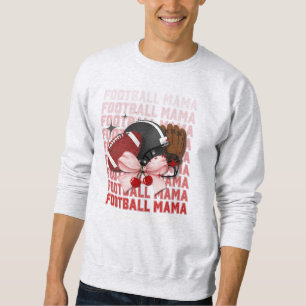FOOTBALL MAMA Stylish Coquette Bow Sweatshirt