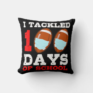 Football Masks Fun 100 Days of School Teacher Boy  Cushion
