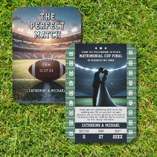Football Match Sports Lovers Wedding  Thank You Card