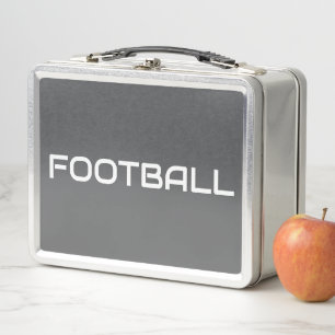 FOOTBALL Modern Professional Grey White Text Metal Lunch Box