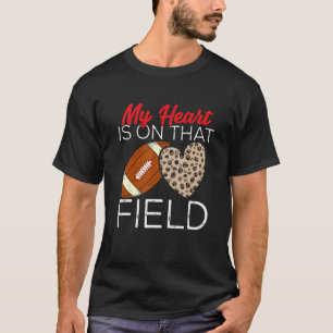 Football Mom Football Player Leopard Pattern Footb T-Shirt
