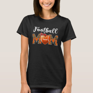 Football Mom Leopard Game Day Mom Life Mother s Da T-Shirt
