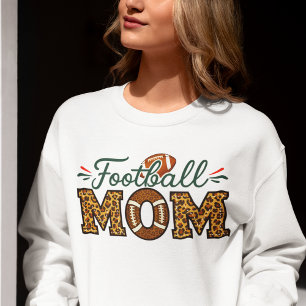 Football Mom – Leopard Print Text Sweatshirt