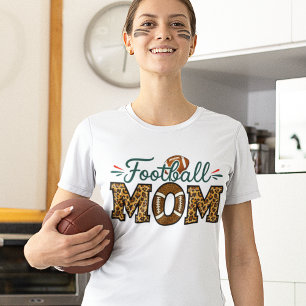 Football Mom – Leopard Print Text Tri-Blend Shirt