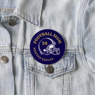 Football Mom Vintage Football Helmet Personalized 7.5 Cm Round Badge