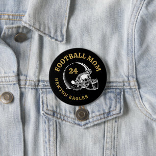 Football Mom Vintage Football Helmet Personalized 7.5 Cm Round Badge