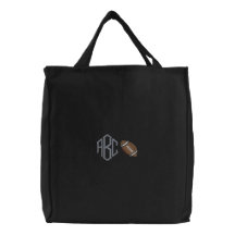 Football Monogram Embroidered Bag
