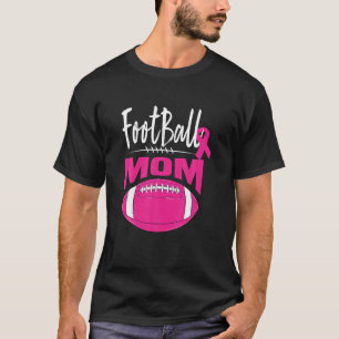 Football Mum Breast Cancer Awareness Pink Ribbon L T-Shirt