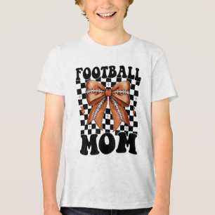 Football Mum Coquette Football Bow Mother Day For Tri-Blend Shirt