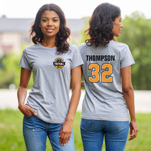 Football Mum Custom Jersey Number and Name Tri-Blend Shirt