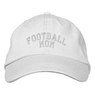 Football Mum Embroidered White Baseball Hat