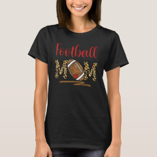 Football Mum Funny Leopard Football T-Shirt