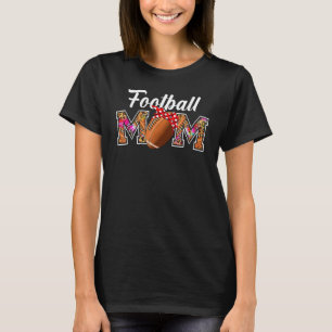 Football Mum Game Day Leopard Tie Dye Football T-Shirt