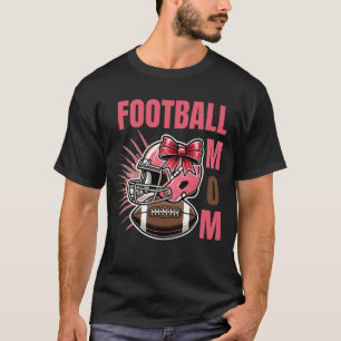 Football Mum Game Day - Red Bows & Helmets T-Shirt