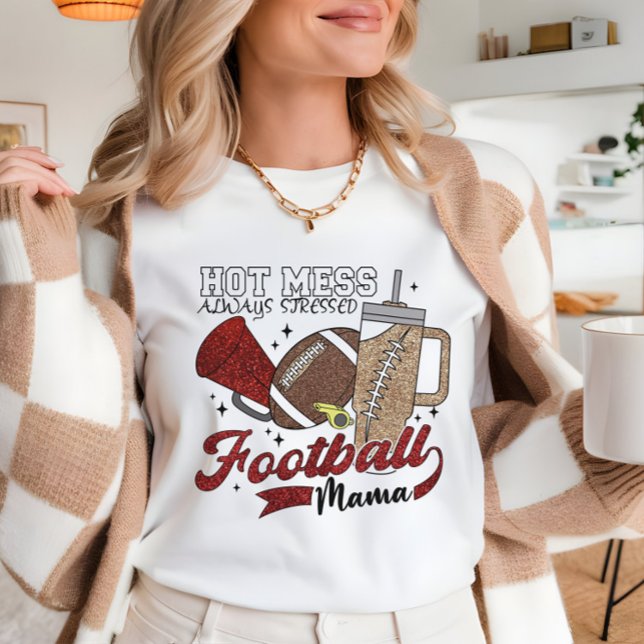 Football Mum Hot mess Cute Gameday Sweatshirt (Creator Uploaded)