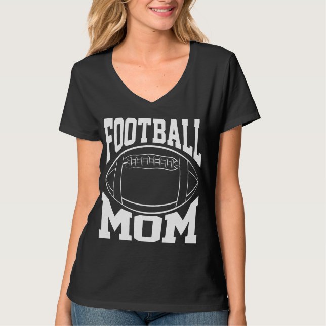 Football Mum in White with Player Name and Number T-Shirt (Front)