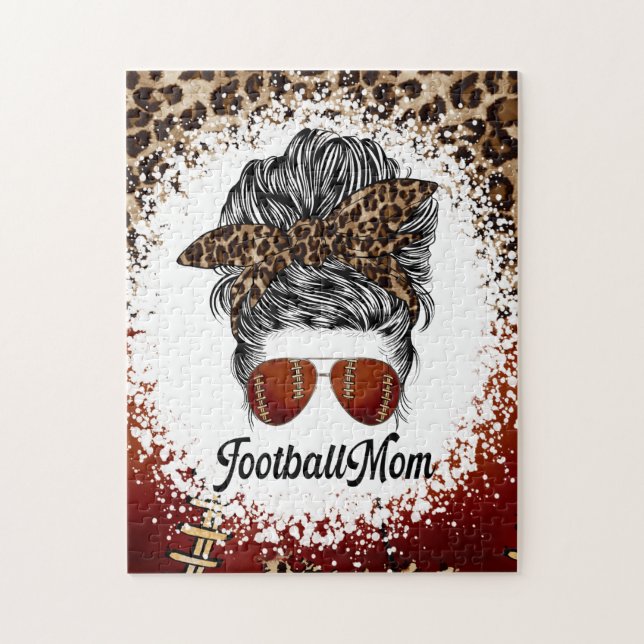 Football Mum Leopard Print   Jigsaw Puzzle (Vertical)