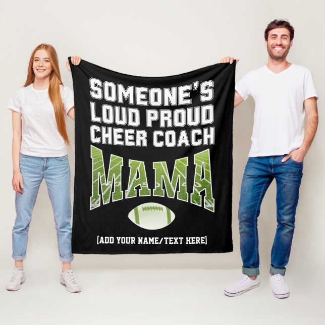 Football Mum SOMEONE'S LOUD PROUD CHEER COACH MAMA Fleece Blanket (In Situ)
