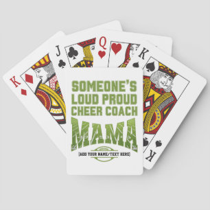 Football Mum SOMEONE'S LOUD PROUD CHEER COACH MAMA Playing Cards